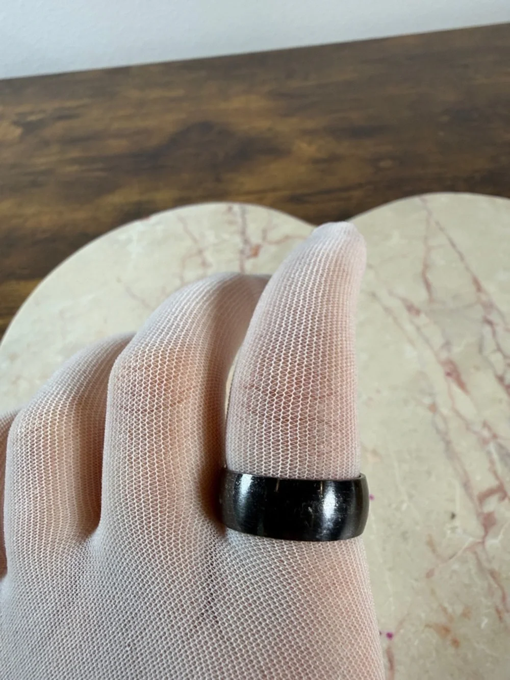 Titanium Men's Dome Ring in Gunmetal Black